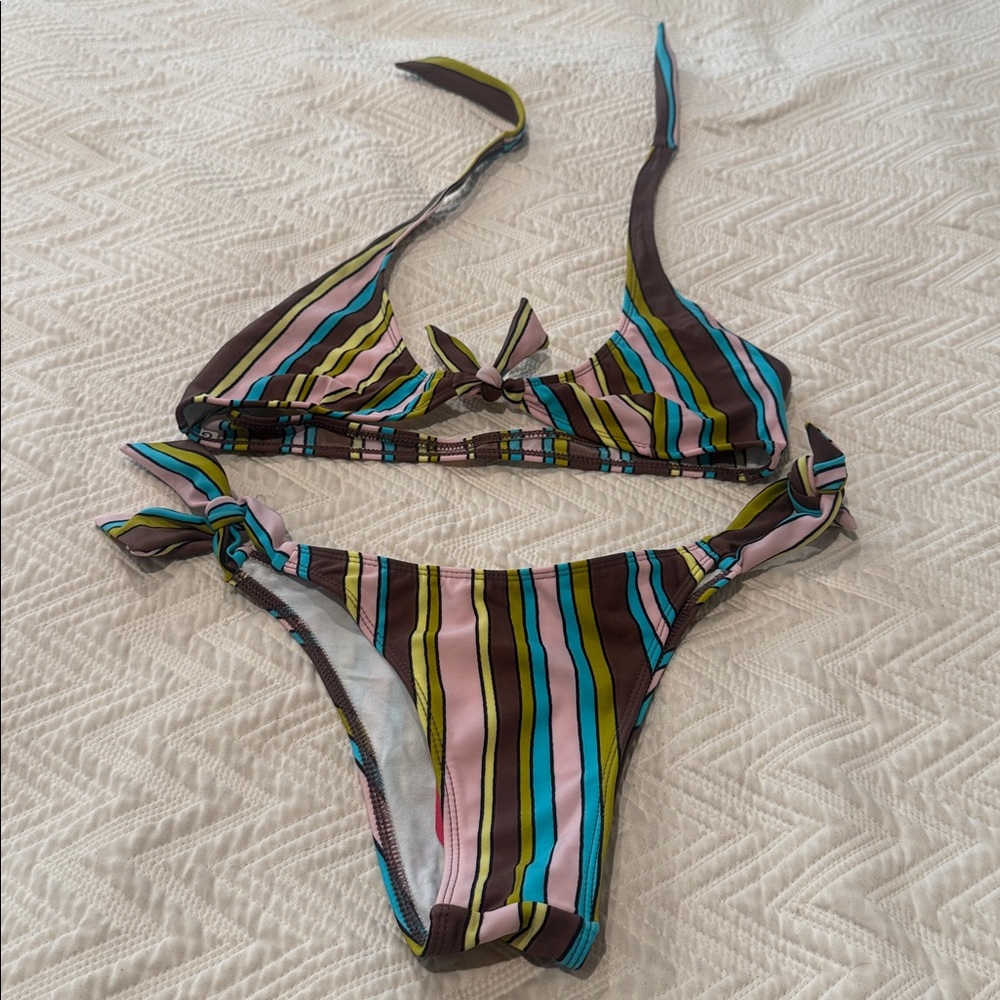 Liquido Multicolor Striped Bikini